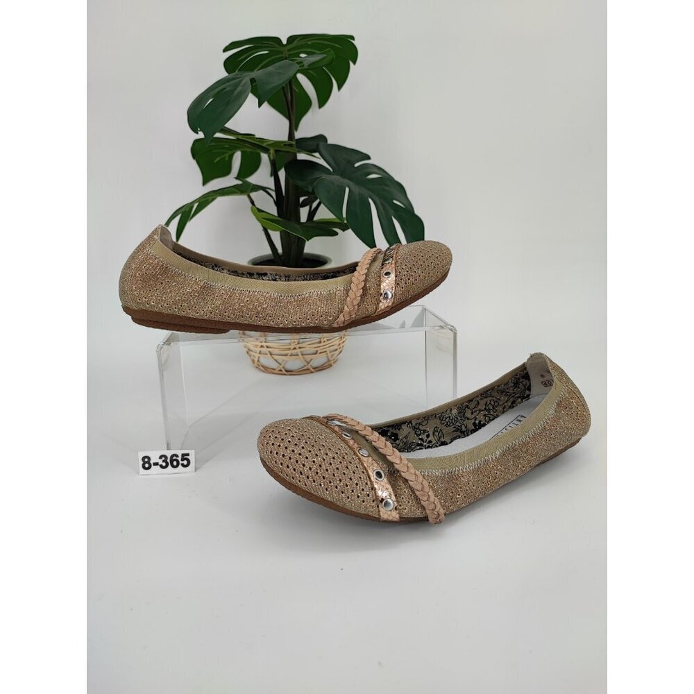 Rieker Women's Gold Round Toe Slip-On Ballet Flats Size 40EU 8.5US